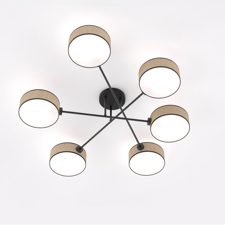 MAGA Flush-mount Chandelier 6xE14/10W/230V, Beige
