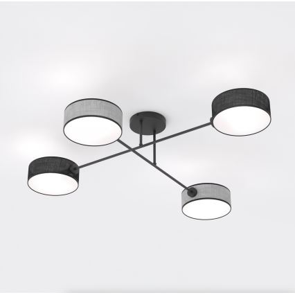 MAGA Flush-Mounted Chandelier 4×E14/10W/230V Black/Grey