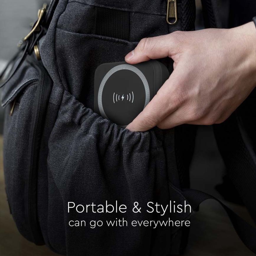 Magnetic Power Bank with wireless charging Power Delivery 10 000mAh/20W/3,7V black