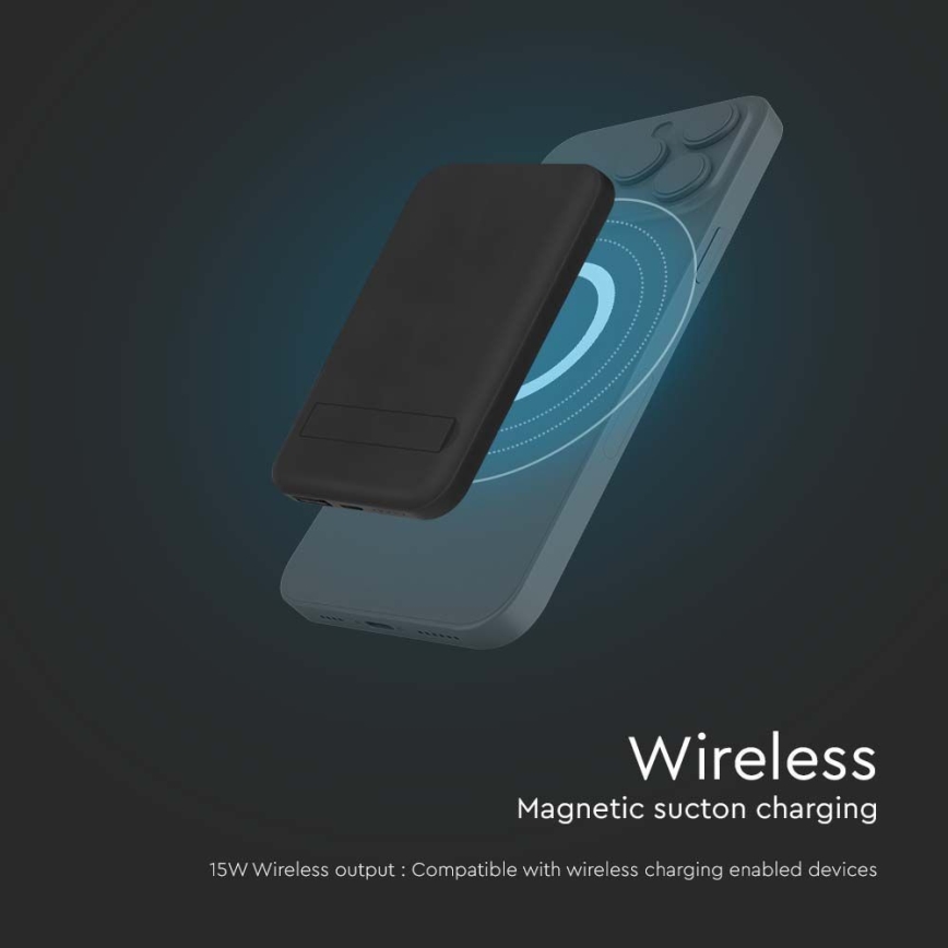 Magnetic Power Bank with wireless charging Power Delivery 10 000mAh/20W/3,7V black