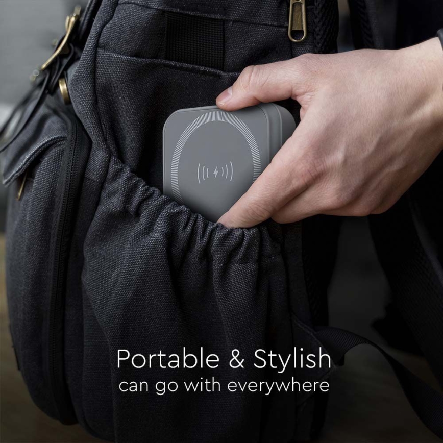 Magnetic Power Bank with wireless charging Power Delivery 10 000mAh/20W/3,7V grey