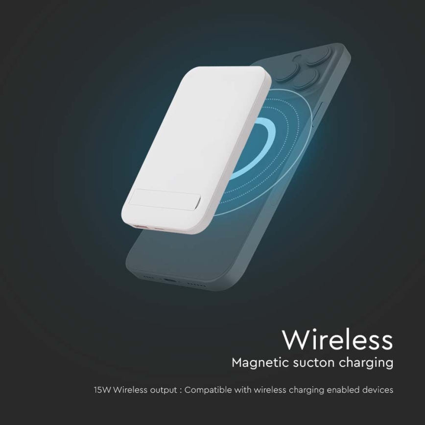 Magnetic Power Bank with wireless charging Power Delivery 10 000mAh/20W/3,7V white