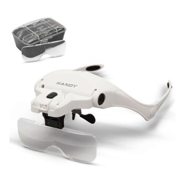 Magnifier for the forehead with LED lighting 3xAAA + set of lenses
