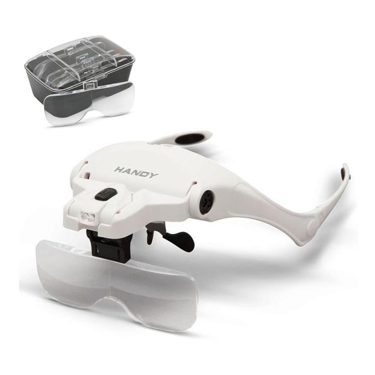 Magnifier for the forehead with LED lighting 3xAAA + set of lenses