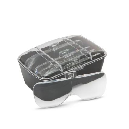 Magnifier for the forehead with LED lighting 3xAAA + set of lenses