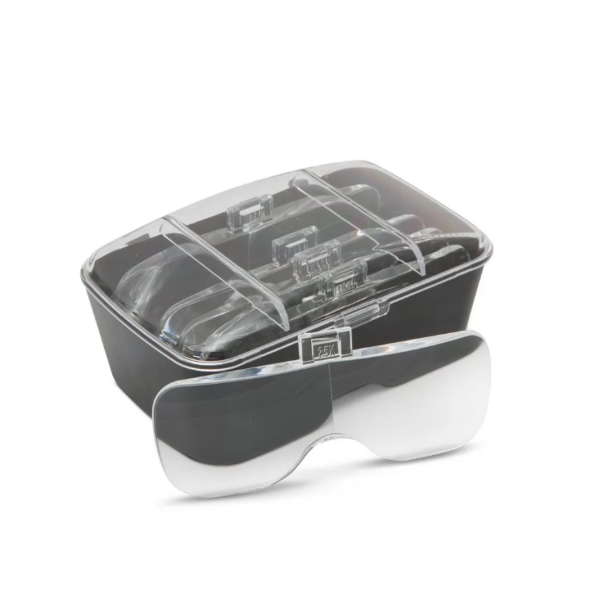 Magnifier for the forehead with LED lighting 3xAAA + set of lenses