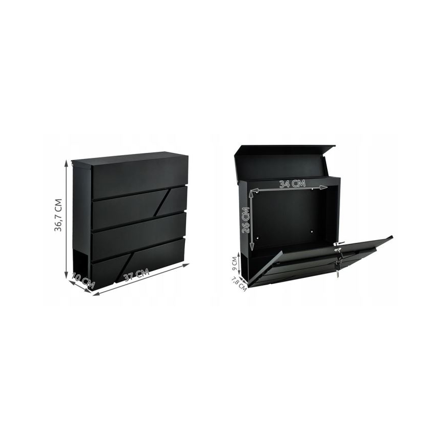 Mailbox 36,7x37 cm anthracite