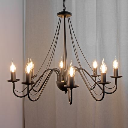 MALBO Chain Chandelier 8xE14 / 10W / 230V, Black