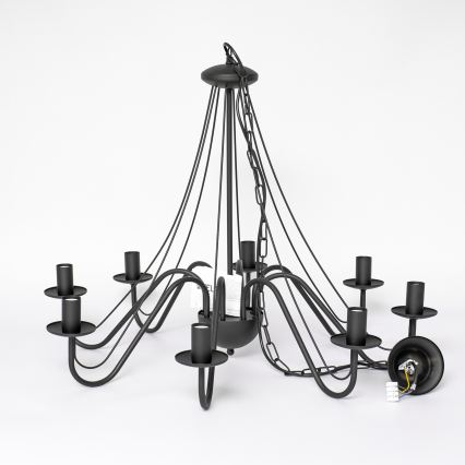 MALBO Chain Chandelier 8xE14 / 10W / 230V, Black