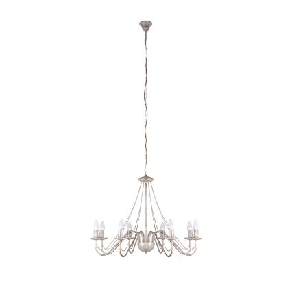 MALBO Chain Chandelier 8xE14/10W/230V White/Gold/Patina