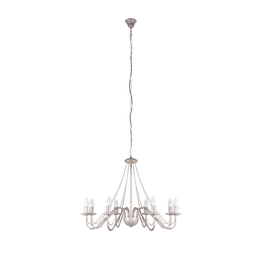MALBO Chain Chandelier 8xE14/10W/230V White/Gold/Patina