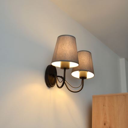 MALBO wall lamp 2x E27/15W/230V grey/black