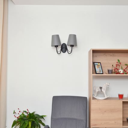 MALBO wall lamp 2x E27/15W/230V grey/black