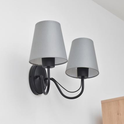 MALBO wall lamp 2x E27/15W/230V grey/black