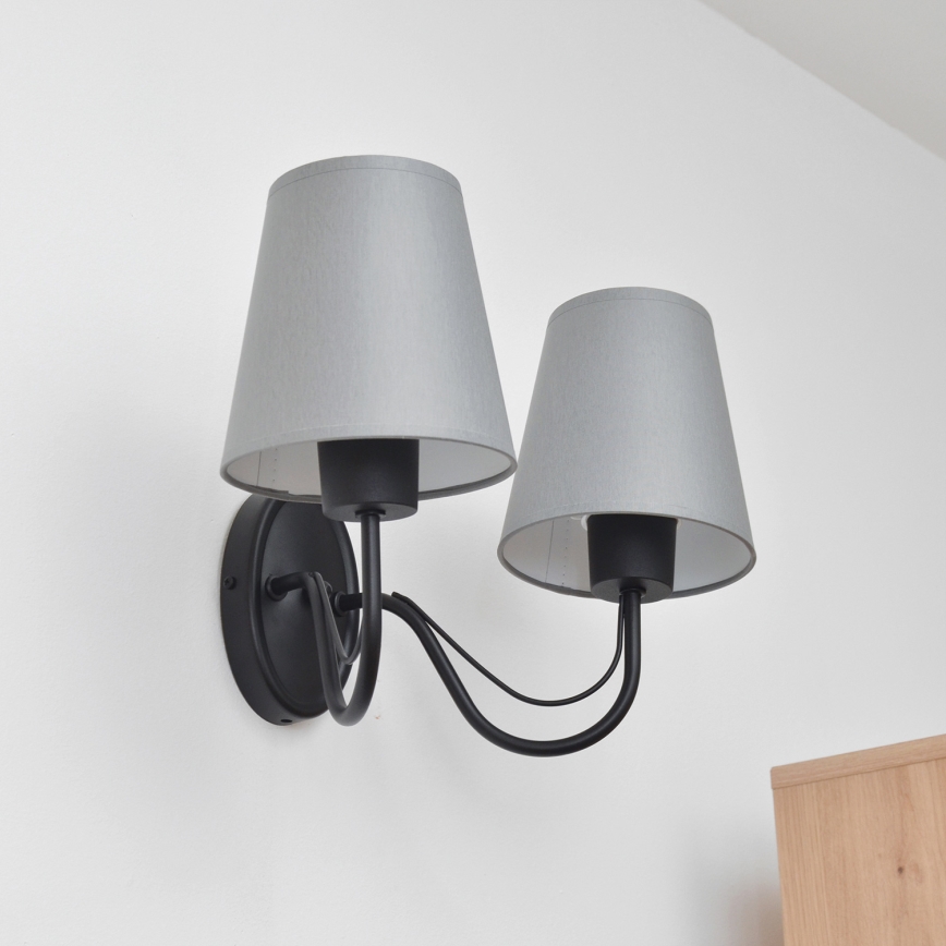 MALBO wall lamp 2x E27/15W/230V grey/black