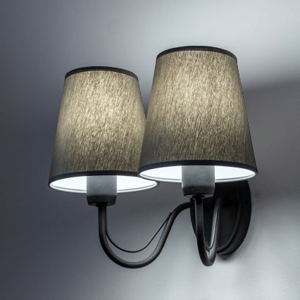 MALBO wall lamp 2x E27/15W/230V grey/black