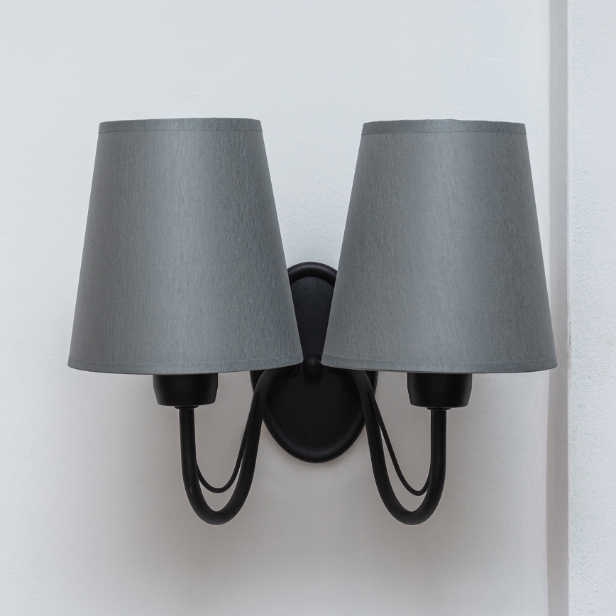 MALBO wall lamp 2x E27/15W/230V grey/black