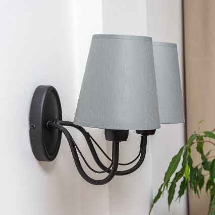 MALBO wall lamp 2x E27/15W/230V grey/black