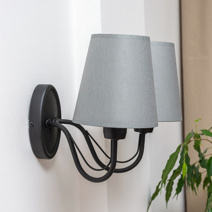 MALBO wall lamp 2x E27/15W/230V grey/black