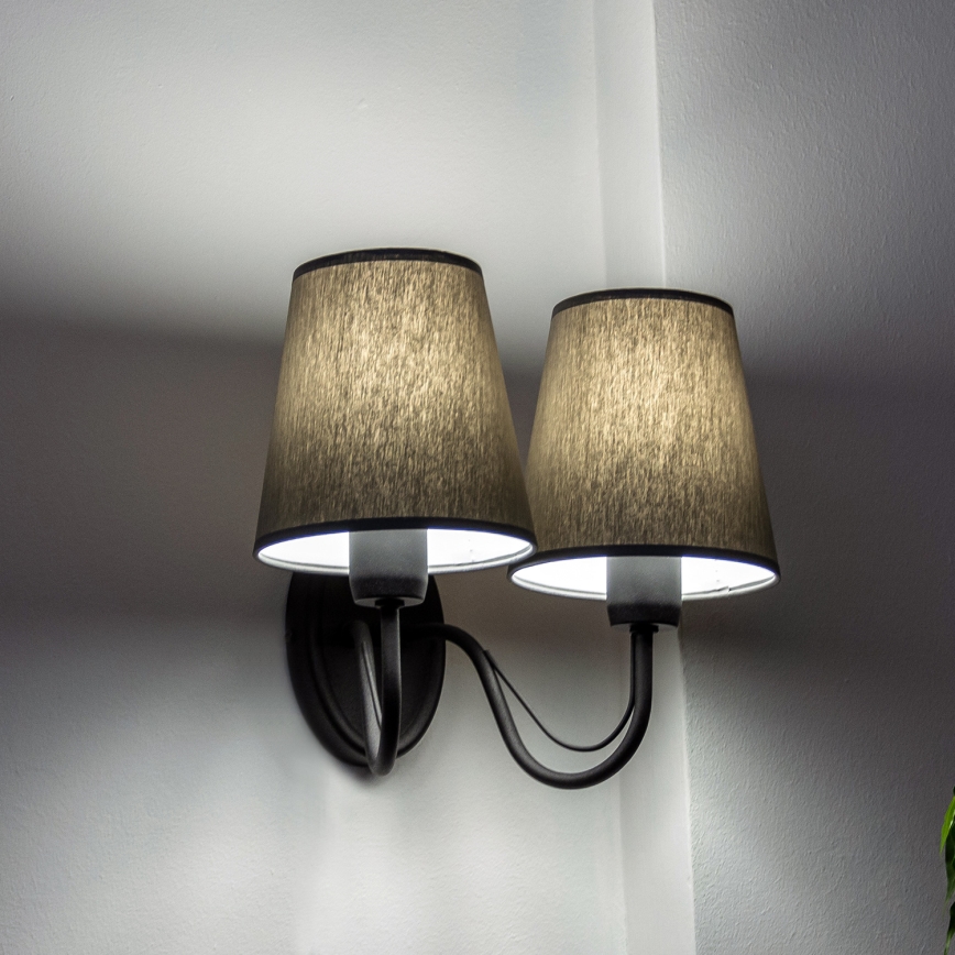 MALBO wall lamp 2x E27/15W/230V grey/black
