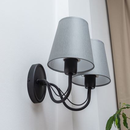 MALBO wall lamp 2x E27/15W/230V grey/black