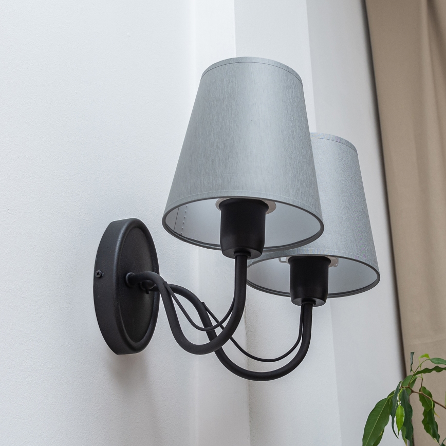 MALBO wall lamp 2x E27/15W/230V grey/black