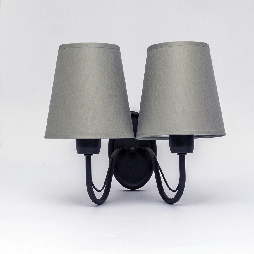 MALBO wall lamp 2x E27/15W/230V grey/black