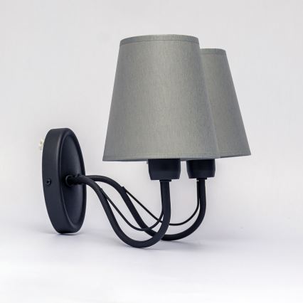 MALBO wall lamp 2x E27/15W/230V grey/black