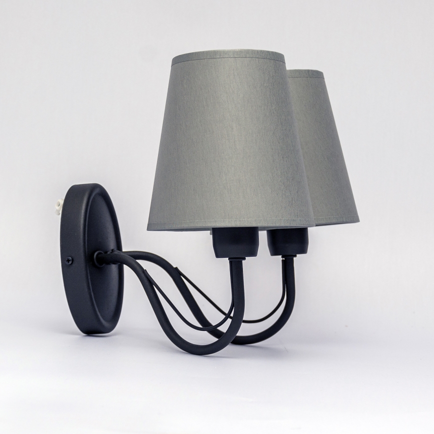 MALBO wall lamp 2x E27/15W/230V grey/black