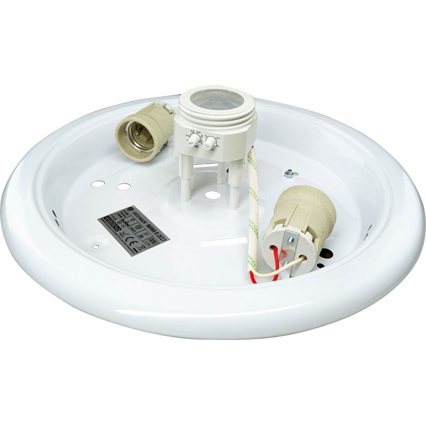 Ceiling light with motion and twilight sensor MANA 2xE27/40W/230V Ø 30 cm white