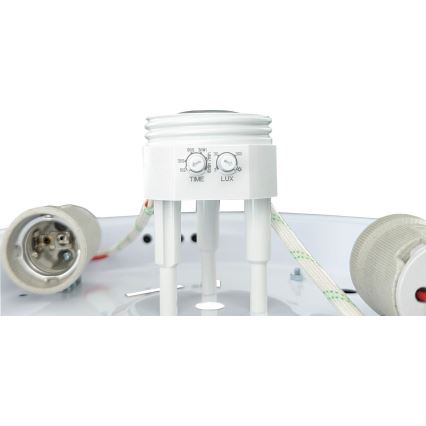 Ceiling light with motion and twilight sensor MANA 2xE27/40W/230V Ø 30 cm white