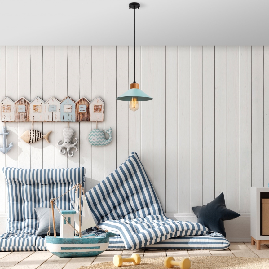 MANAVGAT Pendant Light 1xE27/40W/230V Blue/Brown