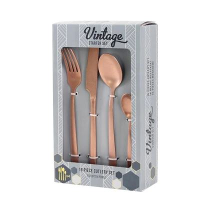 MANILLE VINTAGE 16-piece stainless steel cutlery set – copper finish
