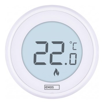 Manual room thermostat 230V/6A, 2xAA, white