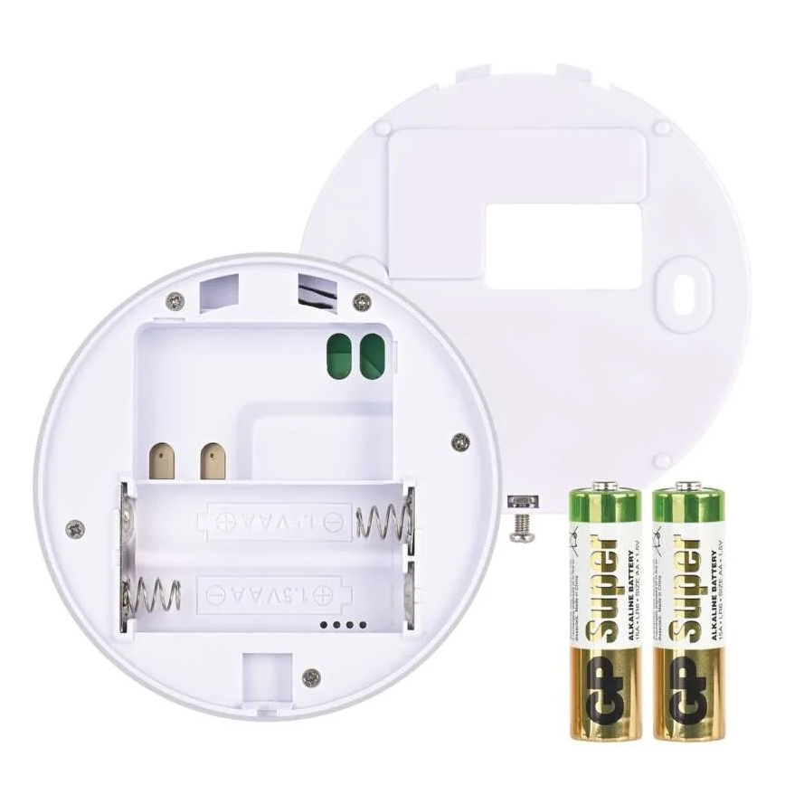 Manual room thermostat 230V/6A, 2xAA, white