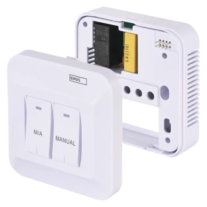 Manual wireless room thermostat 230V/16A 2xAA white