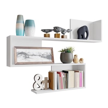 MANUNIA Wall Shelf 110x80x15 cm White