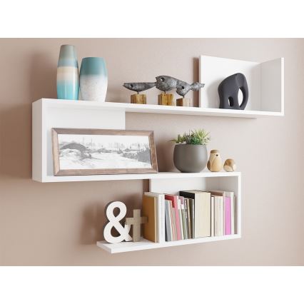 MANUNIA Wall Shelf 110x80x15 cm White