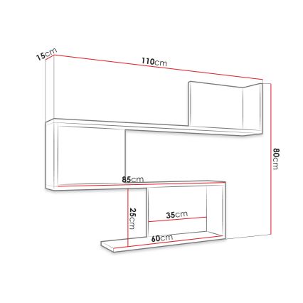 MANUNIA Wall Shelf 110x80x15 cm White