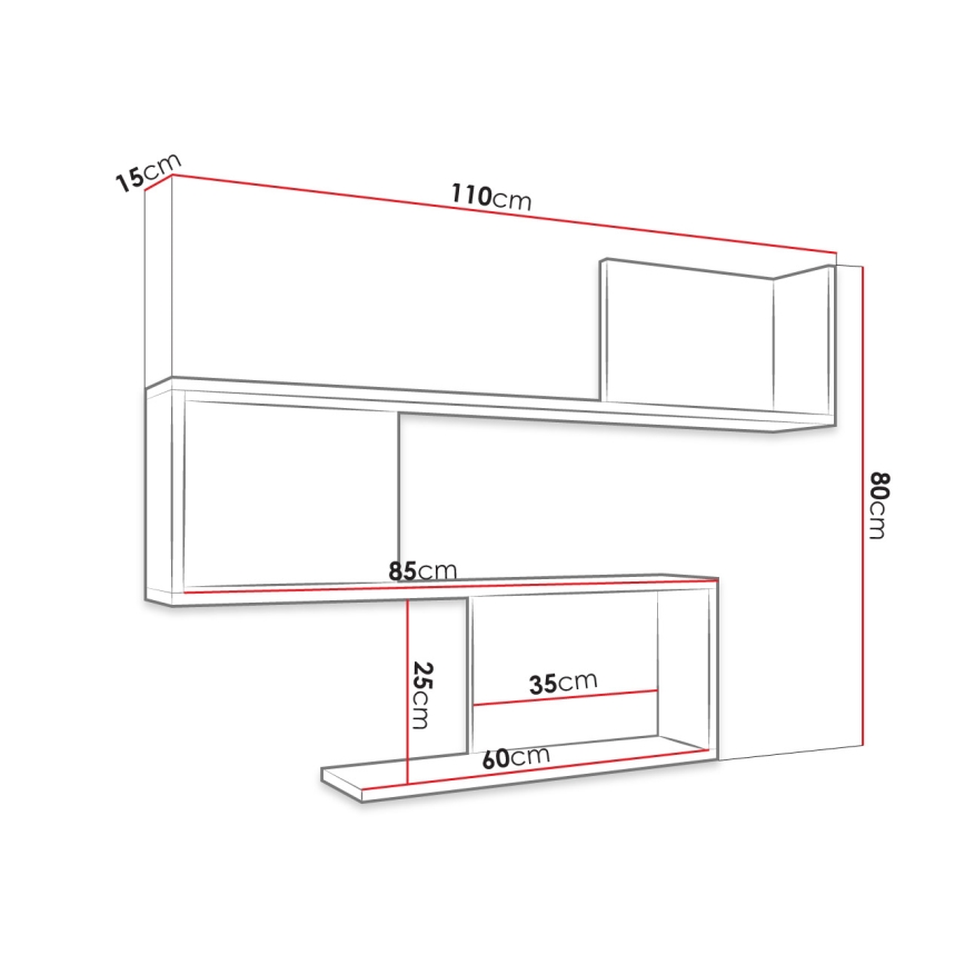 MANUNIA Wall Shelf 110x80x15 cm White