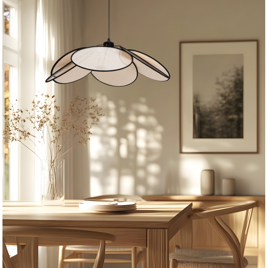 MARGARET Cord Pendant Light 1x E27/40W/230V Black/Beige