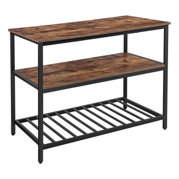 MARGE Kitchen Shelf Unit - Brown/Black