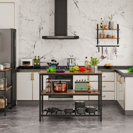 MARGE Kitchen Shelf Unit - Brown/Black