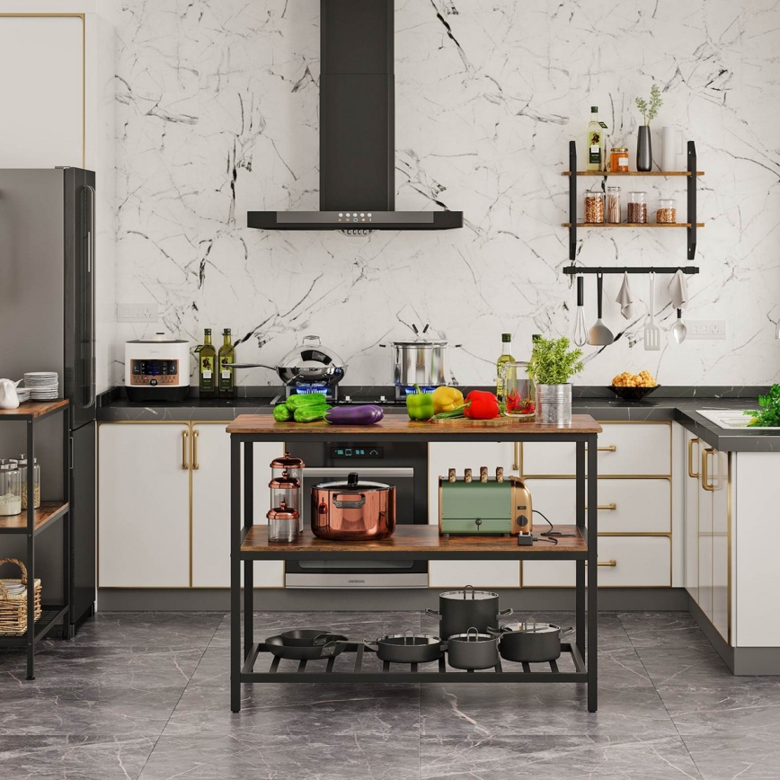 MARGE Kitchen Shelf Unit - Brown/Black