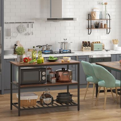 MARGE Kitchen Shelf Unit - Brown/Black