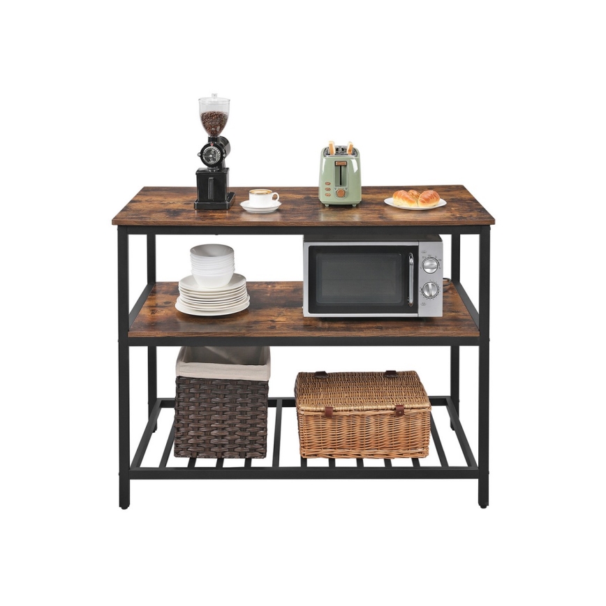 MARGE Kitchen Shelf Unit - Brown/Black