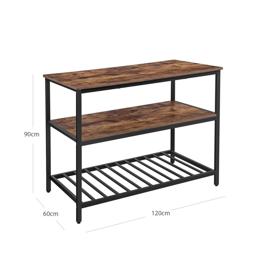 MARGE Kitchen Shelf Unit - Brown/Black
