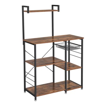 MARGE Kitchen Shelving Unit Brown/Black