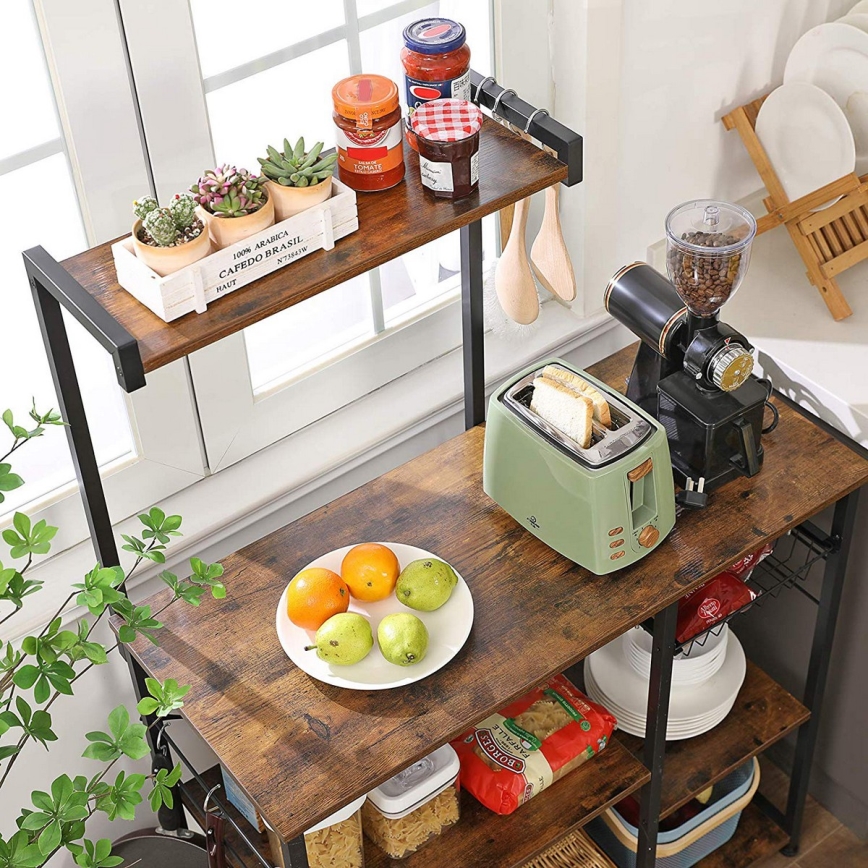MARGE Kitchen Shelving Unit Brown/Black