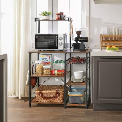 MARGE Kitchen Shelving Unit Brown/Black